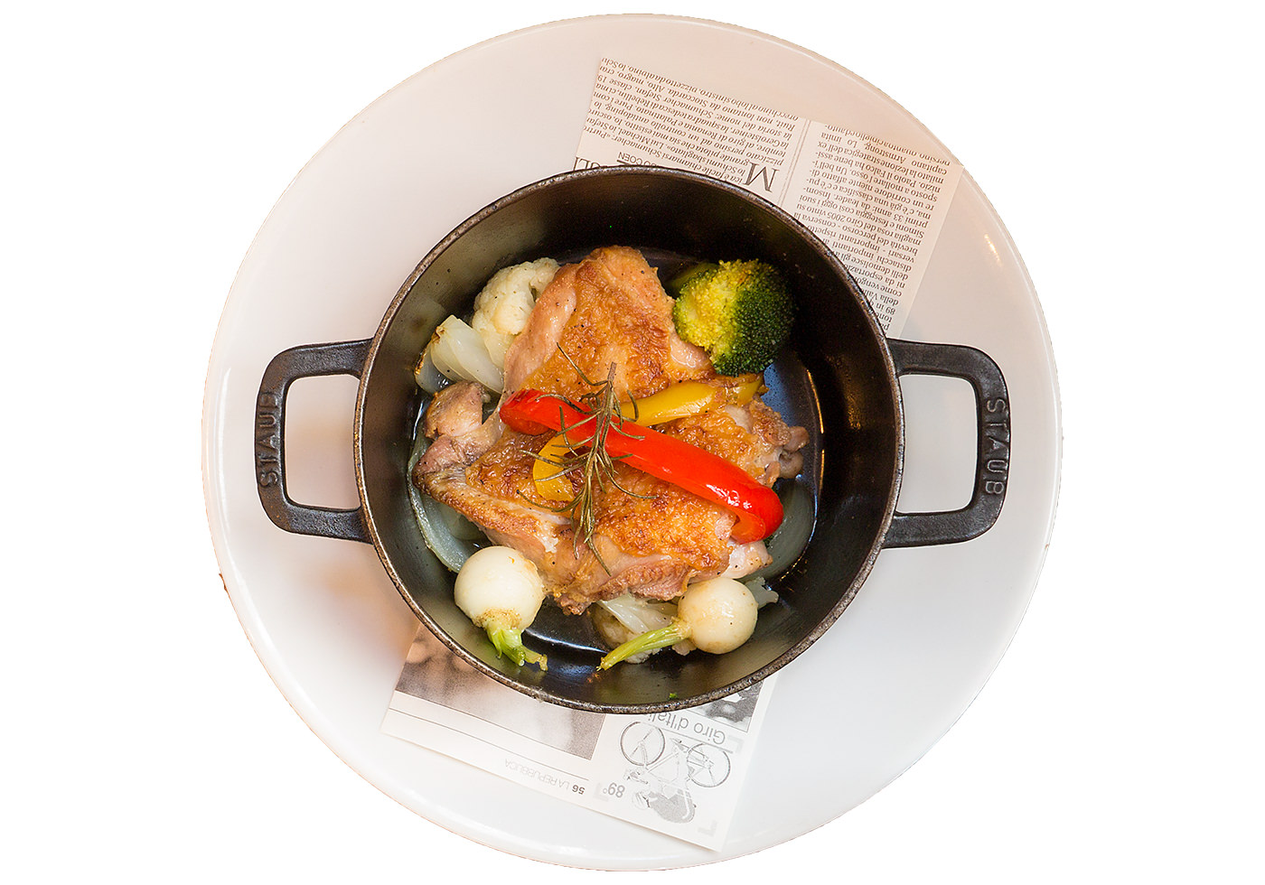 ラ・ペントラッチャの越の鶏の鉄鍋蒸焼き